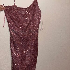 Sparkly Pink Multicolor Cocktail Dress